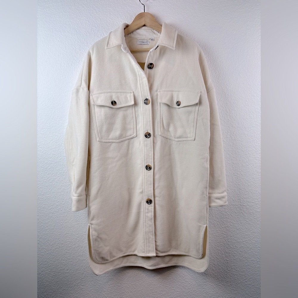 Evereve Waffle Long Shirt Jacket